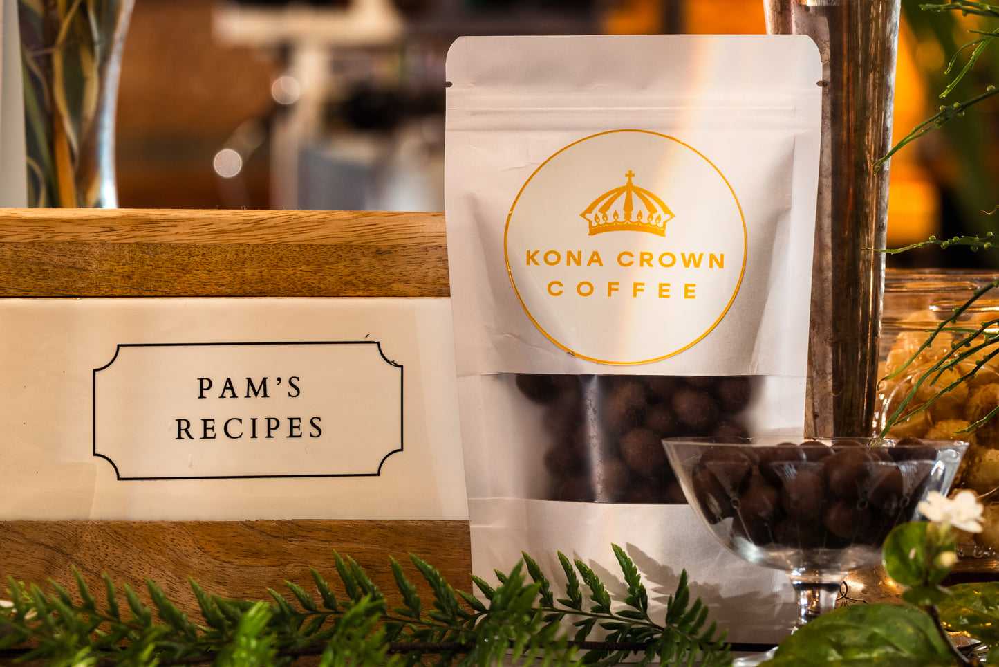 Semi Sweet Chocolate covered Kona Coffee Peaberry beans